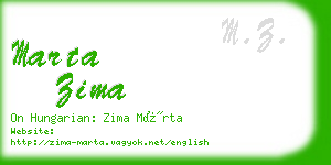 marta zima business card